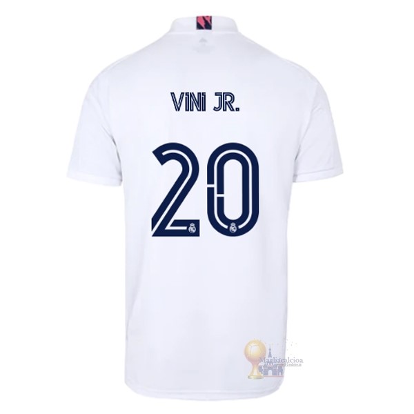 Calcio Maglie NO.20 Vini Jr. Home Maglia Real Madrid 2020 2021 Bianco