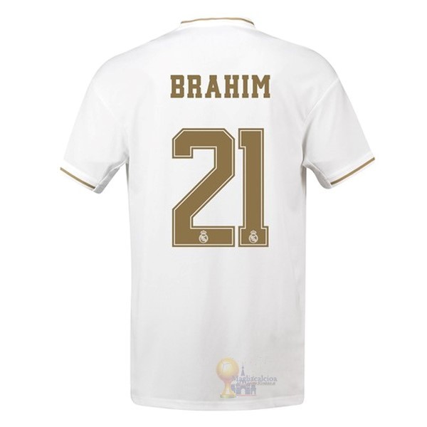 Calcio Maglie NO.21 Brahim Home Maglia Real Madrid 2019 2020 Bianco