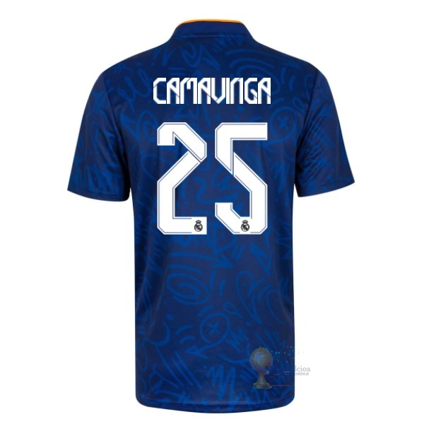 Calcio Maglie NO.25 Camavinga Away Maglia Real Madrid 2021 2022 Blu