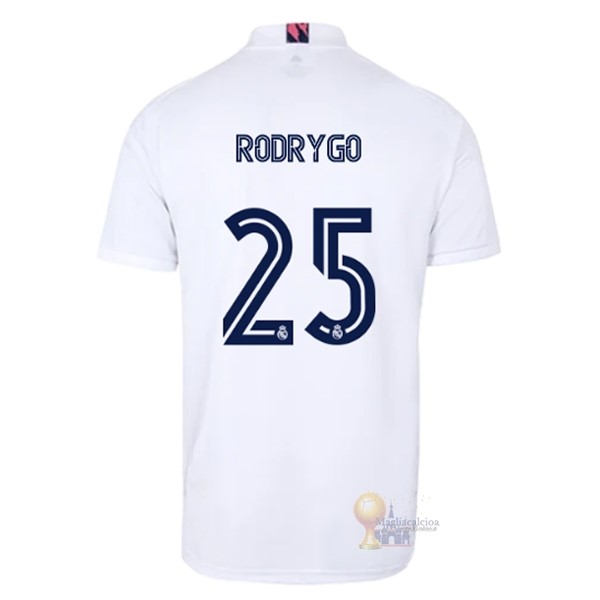 Calcio Maglie NO.25 Rodrygo Home Maglia Real Madrid 2020 2021 Bianco