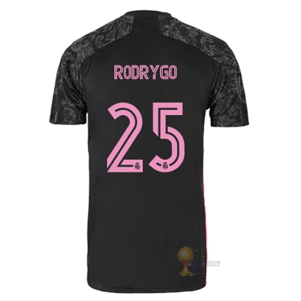 Calcio Maglie NO.25 Rodrygo Terza Maglia Real Madrid 2020 2021 Nero