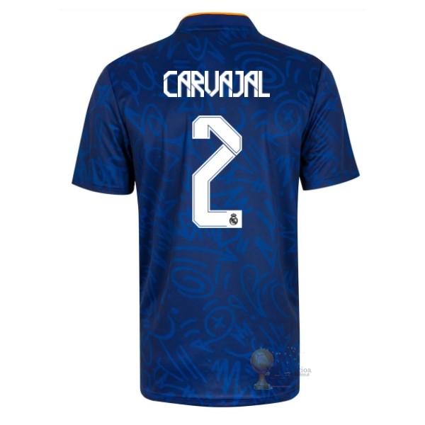 Calcio Maglie NO.2 Carvajal Away Maglia Real Madrid 2021 2022 Blu