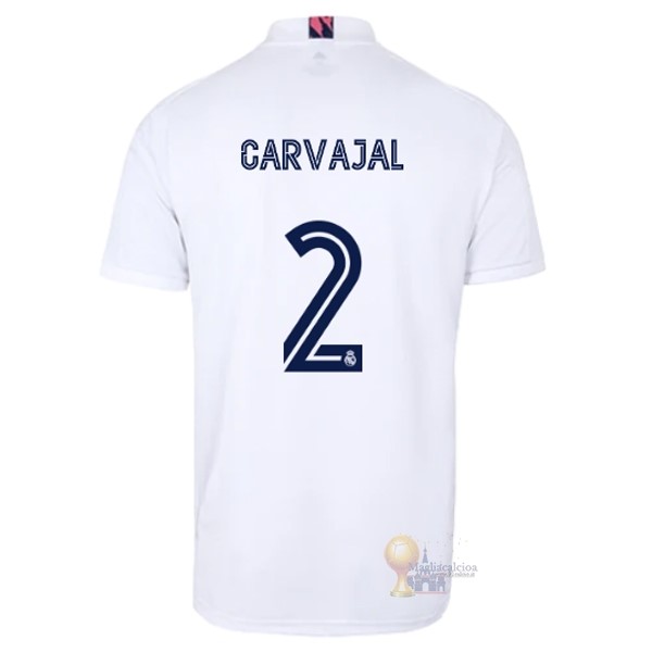 Calcio Maglie NO.2 Carvajal Home Maglia Real Madrid 2020 2021 Bianco