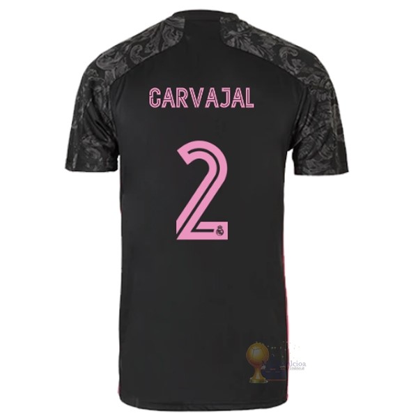 Calcio Maglie NO.2 Carvajal Terza Maglia Real Madrid 2020 2021 Nero