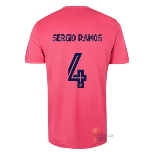 Calcio Maglie NO.4 Sergio Ramos Away Maglia Real Madrid 2020 2021 Rosa