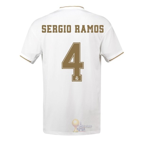 Calcio Maglie NO.4 Sergio Ramos Home Maglia Real Madrid 2019 2020 Bianco