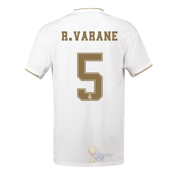 Calcio Maglie NO.5 Varane Home Maglia Real Madrid 2019 2020 Bianco