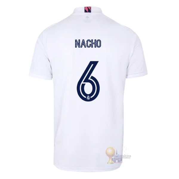 Calcio Maglie NO.6 Nacho Home Maglia Real Madrid 2020 2021 Bianco