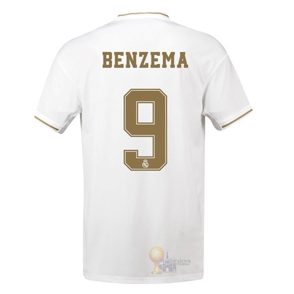Calcio Maglie NO.9 Benzema Home Maglia Real Madrid 2019 2020 Bianco