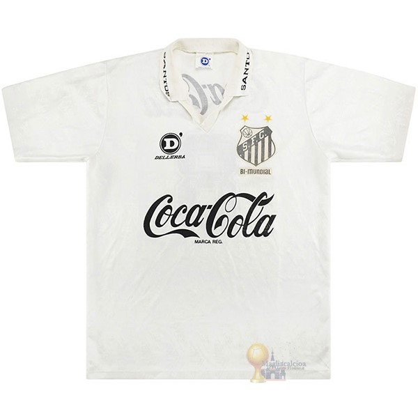 Calcio Maglie Casa Camiseta Santos Retro 1993 Bianco