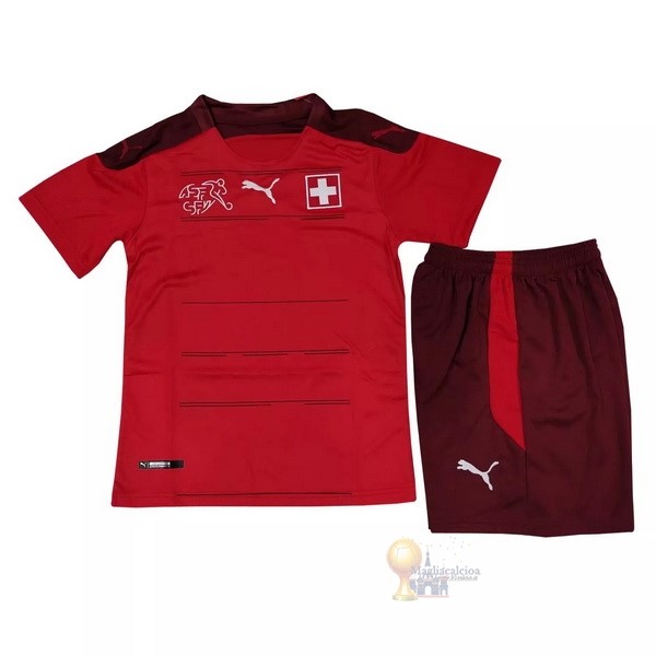 Calcio Maglie Home Conjunto De Bambino Svizzera 2021 Rosso