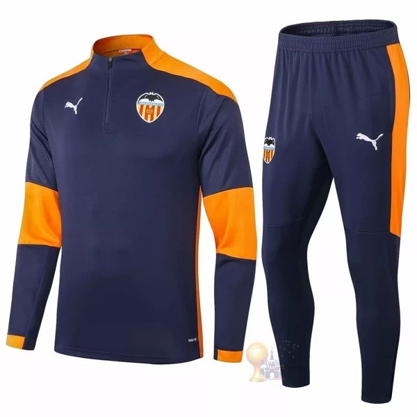 Calcio Maglie Giacca Valencia 2020 2021 Blu Arancione