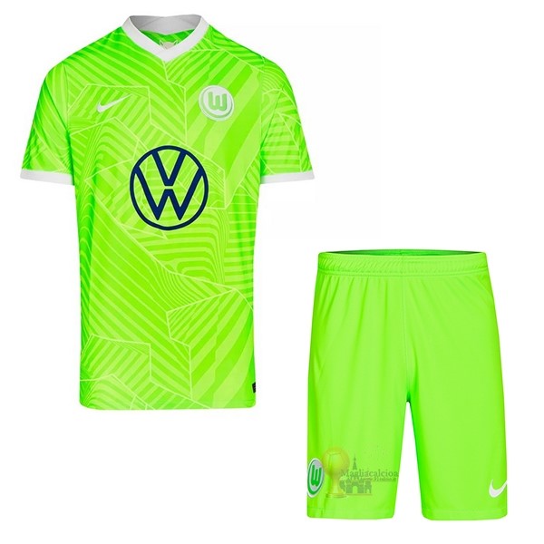Calcio Maglie Home Conjunto De Bambino Wolfsburgo 2021 2022 Verde